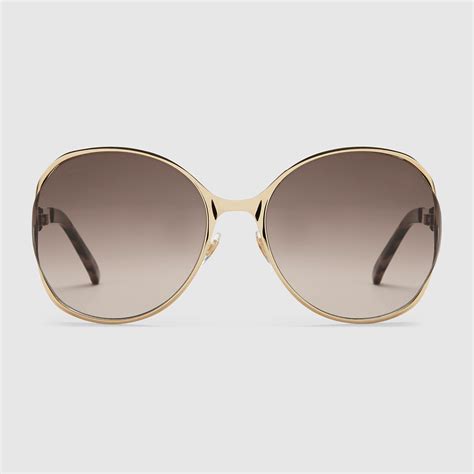 gucci sunglasses oval frame|gucci 56mm round sunglasses.